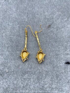 Alexis Bittar Large Gemstone Metal Earrings